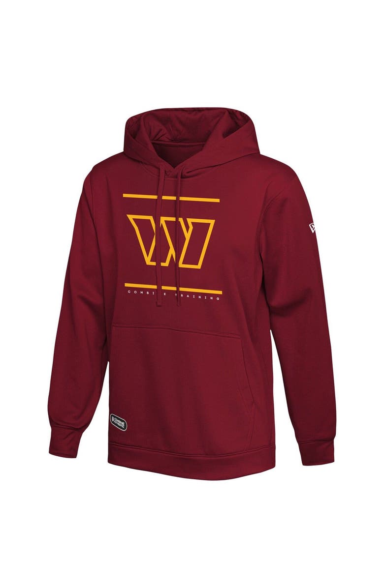 New Era Men's New Era Burgundy Washington Commanders Combine Authentic Split Defense Pullover Hoodie, Alternate, color,