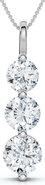 Bliss Diamond 2 Ct Three Diamond Pendant 14K Gold 3 Stone Lab Grown Necklace