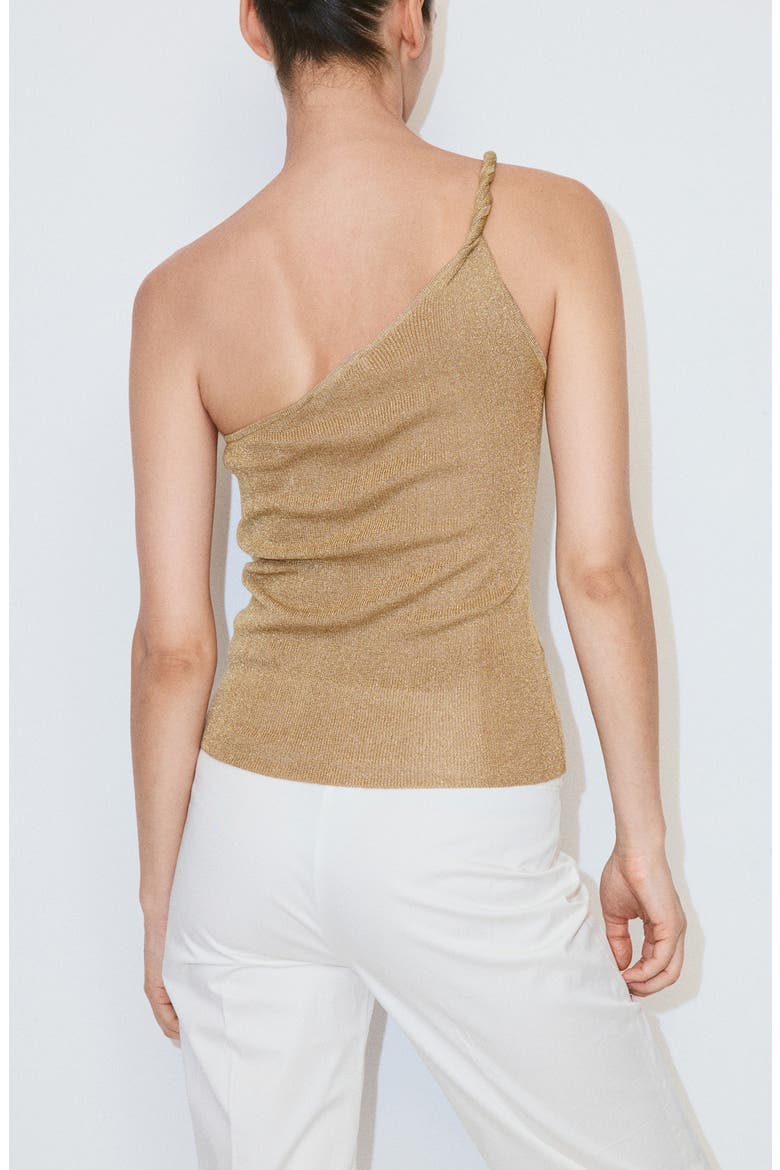 Metallic Asymmetric Knit Top, Alternate, color, GOLD