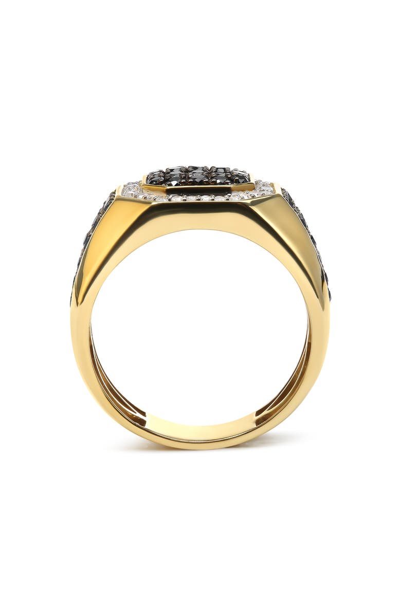 Haus of Brilliance Men's 10K Yellow Gold 1 1/4 Cttw White and Treated Black Diamond Octagonal Halo Band Ring, Alternate, color, Yellow