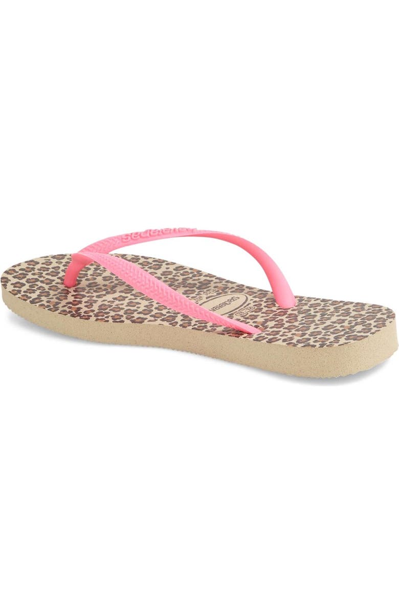 Havaianas 'Slim' Animal Print Flip Flop, Alternate, color,