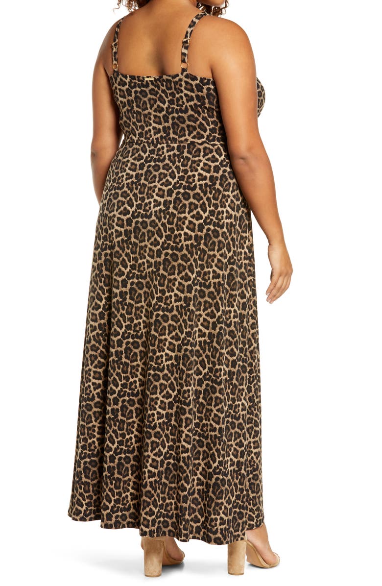 MICHAEL Michael Kors Leopard Print Sleeveless Maxi Dress, Alternate, color, 