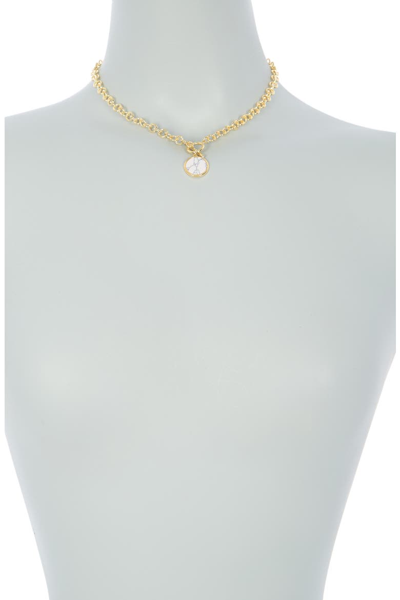 18K Gold Clad Toggle Stone Necklace, Alternate, color, 18K GOLD CLAD