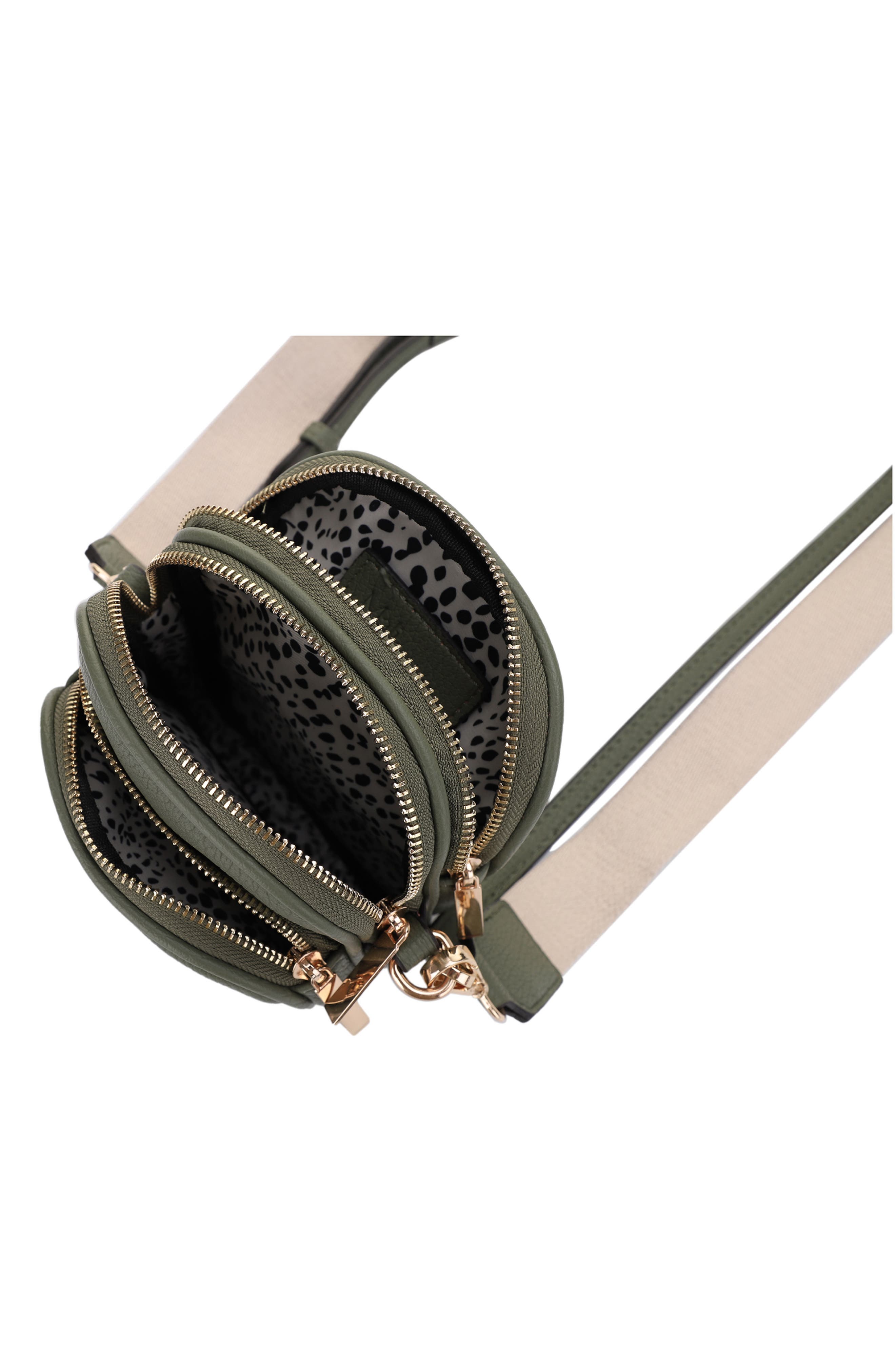 Mali + Lili Josephine Vegan Leather Crossbody Bag, Alternate, color, Hunter Green/Tri