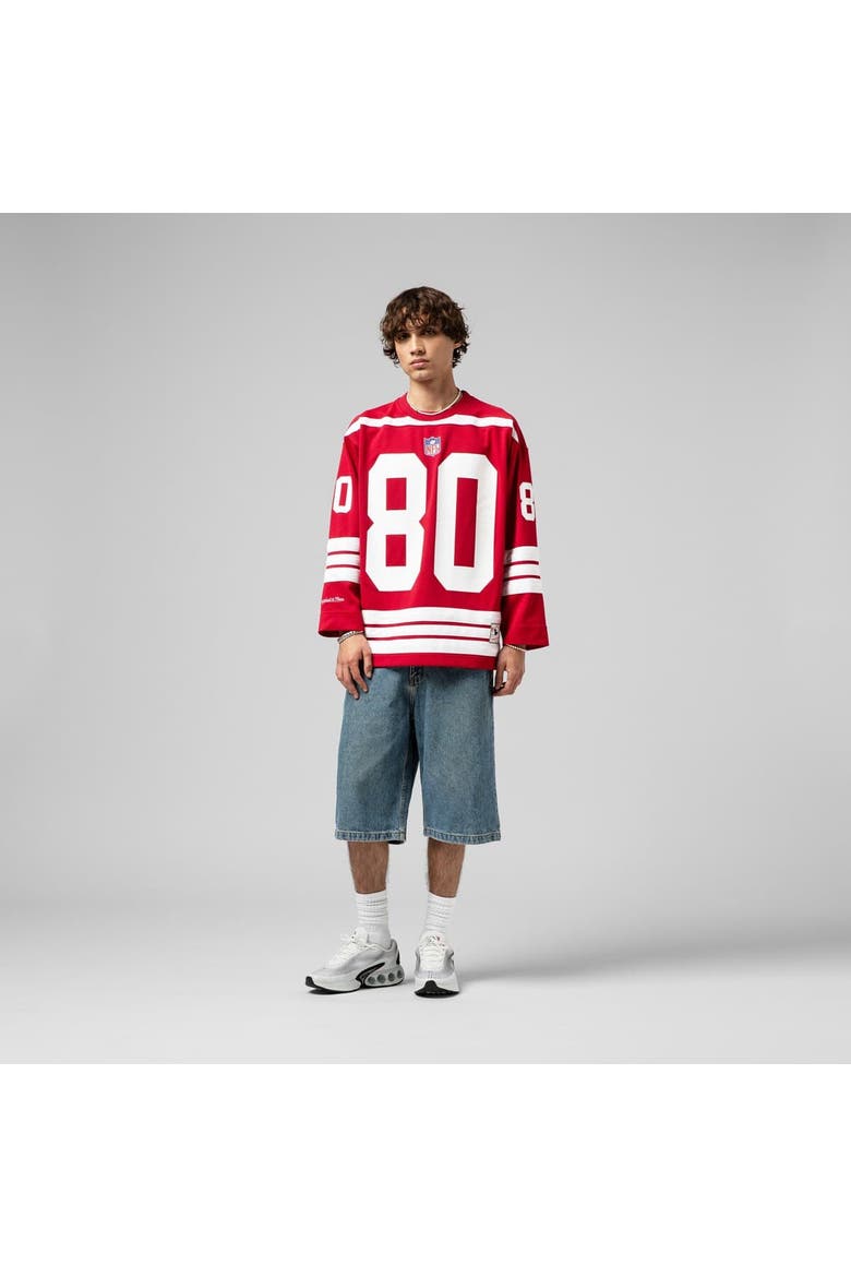 Men's Mitchell & Ness Jerry Rice Scarlet San Francisco 49ers Maxxed Out Fashion Hockey Jersey, Alternate, color, Scarlet