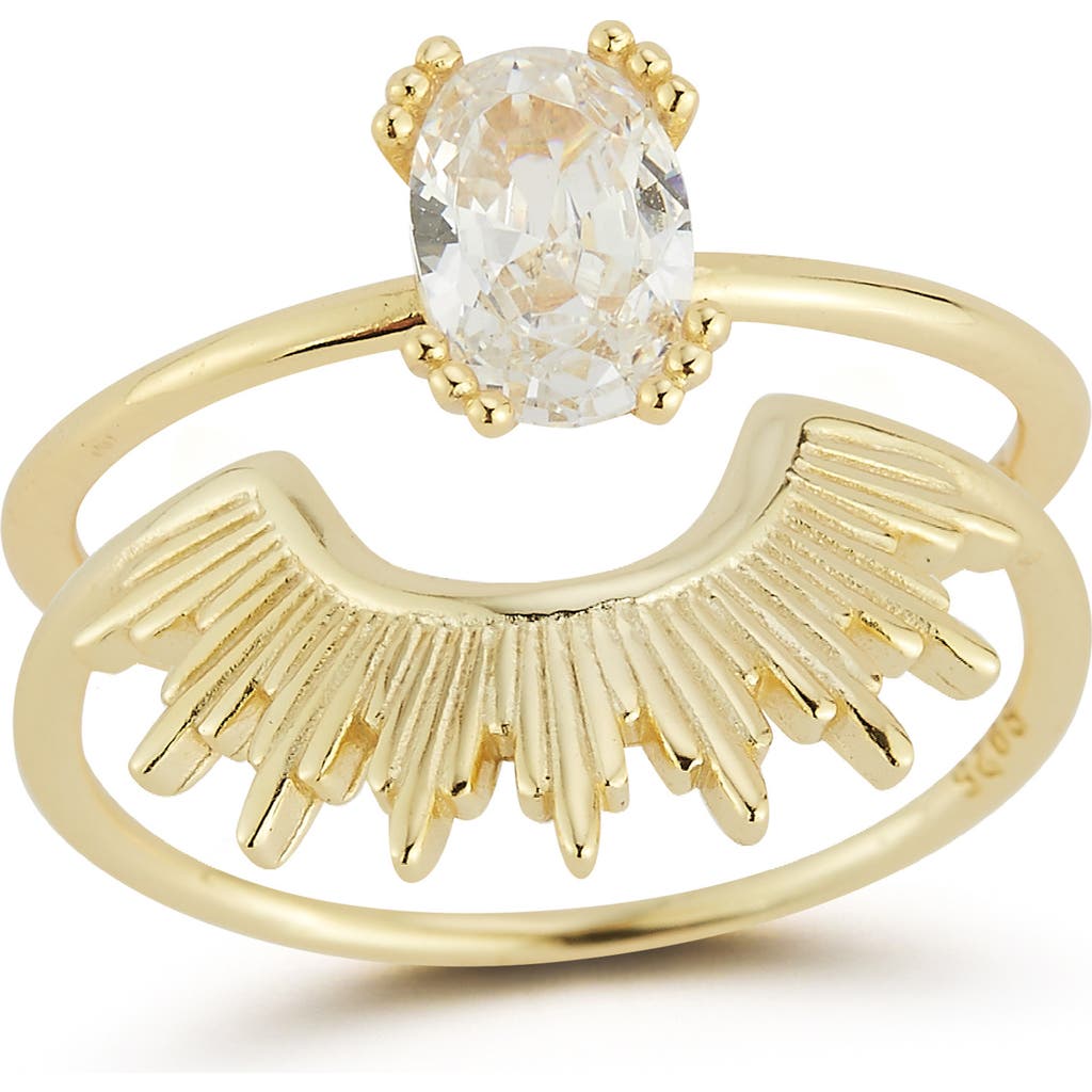 Glaze Jewelry Set Of 2 Sterling Silver Rings In Gold