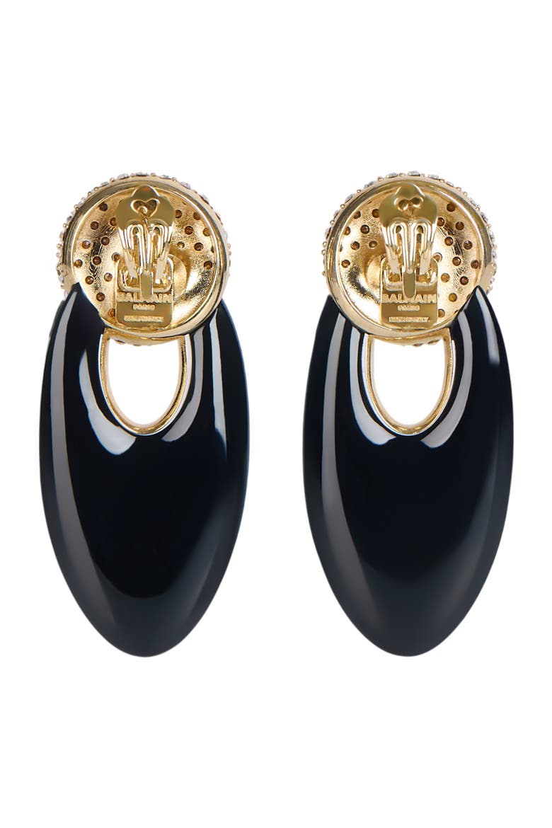 Lacquered Brass Organic Earrings with Crystals, Alternate, color, multicolor