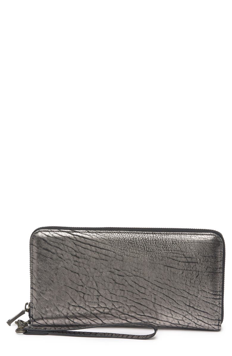 Will Leather Goods 'Imogen' Washed Italian Lambskin Leather Checkbook Clutch, Main, color,