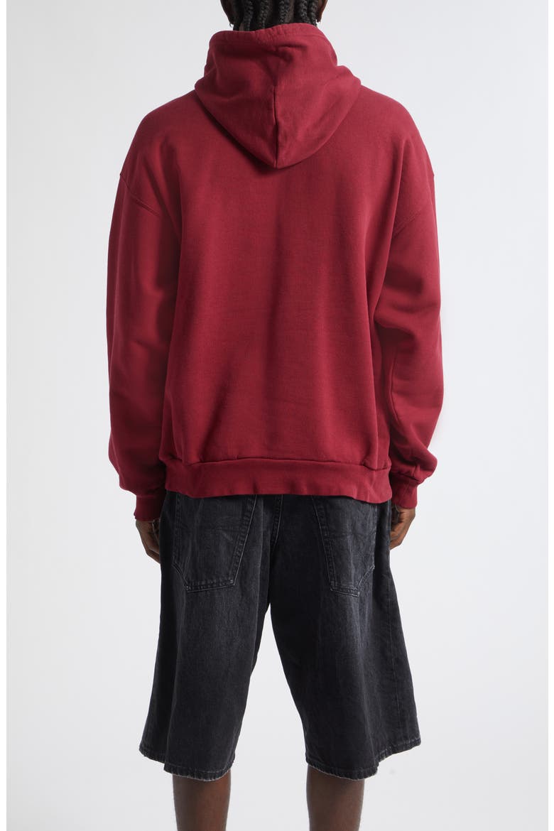 Logo Appliqué Cotton Hoodie, Alternate, color, 6164 BURGUNDY