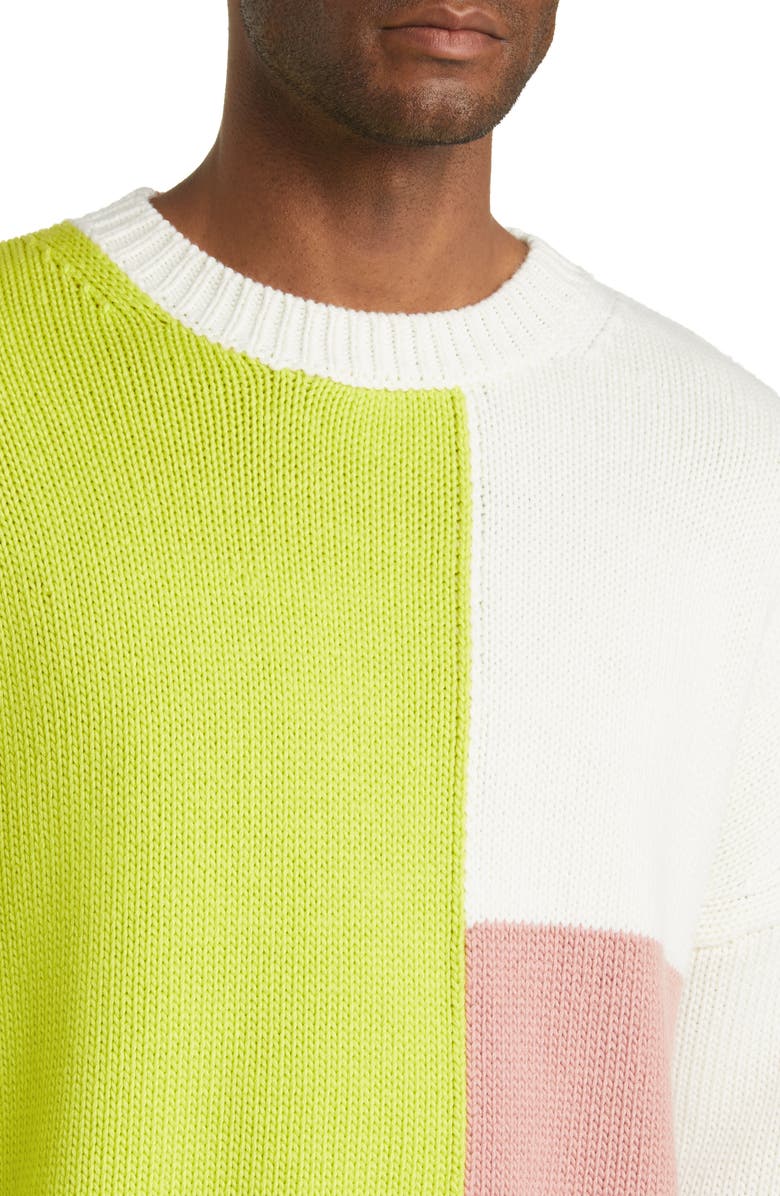FRAME Gender Inclusive Colorblock Merino Wool Sweater, Alternate, color, 