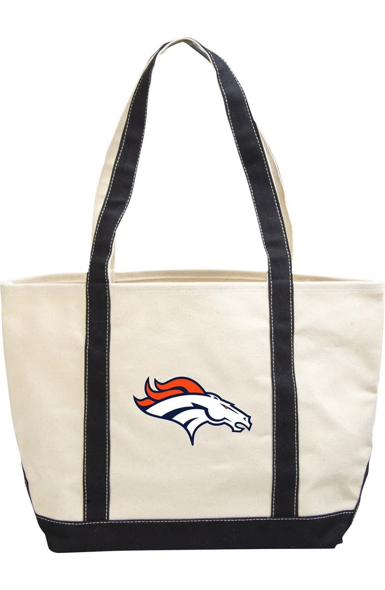 LOGO BRANDS Denver Broncos Canvas Tote Bag, Main, color,