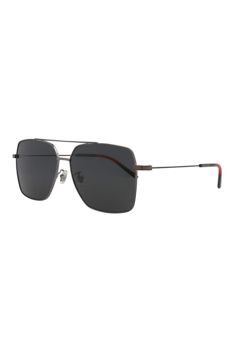 61mm Aviator Sunglasses, Alternate, color, RUTHENIUM RUTHENIUM GREY