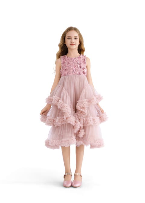 Sequin & Cascading Tulle Gown