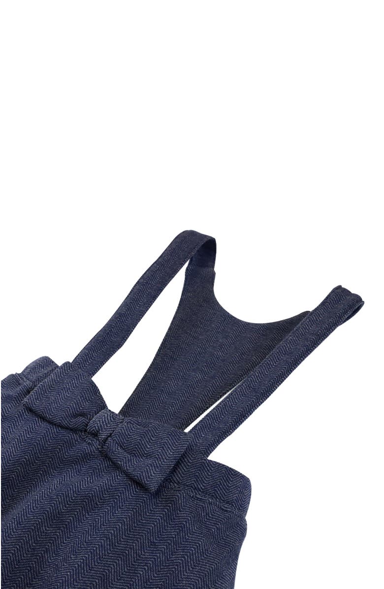 Hope & Henry Baby Girls' Fleece Bow Front Suspender Skirt, Infant, Alternate, color, Navy Herringbone
