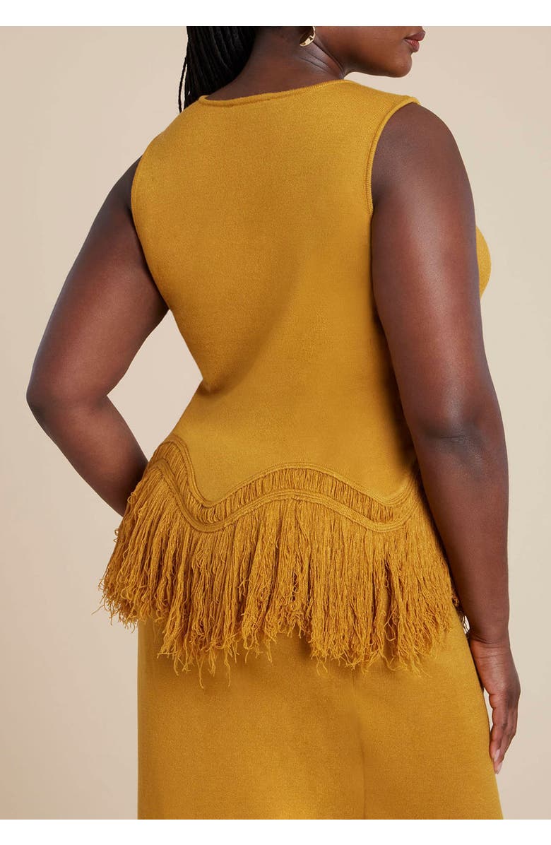ELOQUII Fringe Hem Sweater Top, Alternate, color, 