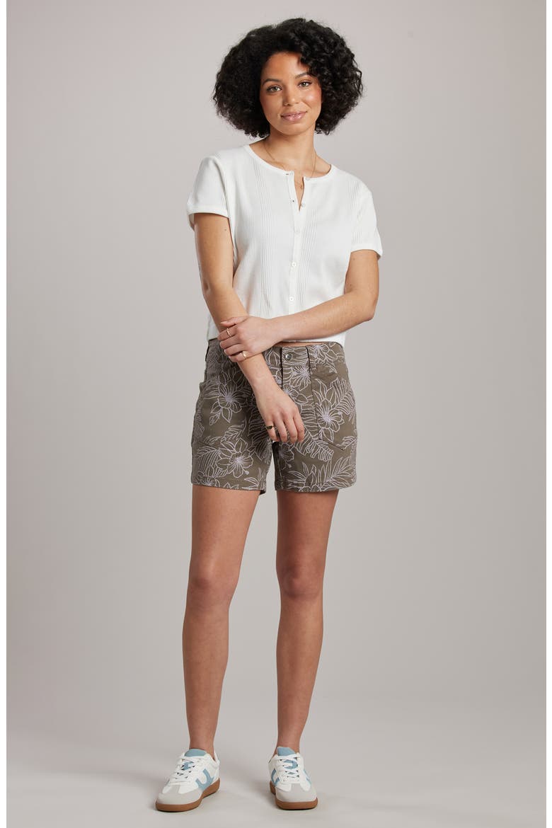 Alix Maui Mid Rise Floral Shorts, Alternate, color, LIGHT FALCON