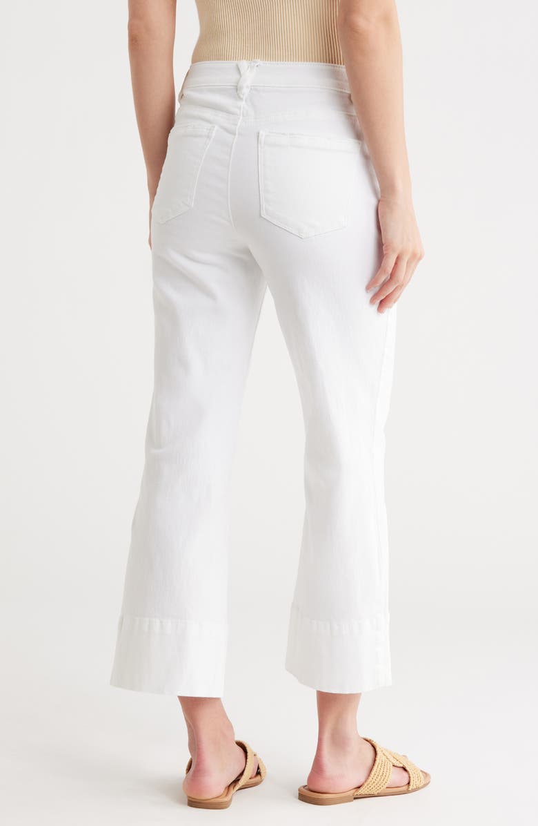 Democracy Exposed Button Fly Crop Wide Leg Jeans, Alternate, color, Optic White