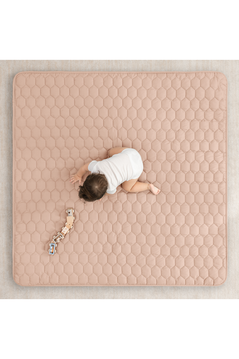 Premium Play Mat with Non-Slip Bottom, Square 56x56 inches, Alternate, color, Blush