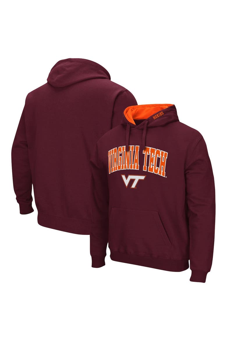Men's Colosseum Maroon Virginia Tech Hokies Arch & Logo 3.0 Pullover Hoodie, Alternate, color, Maroon