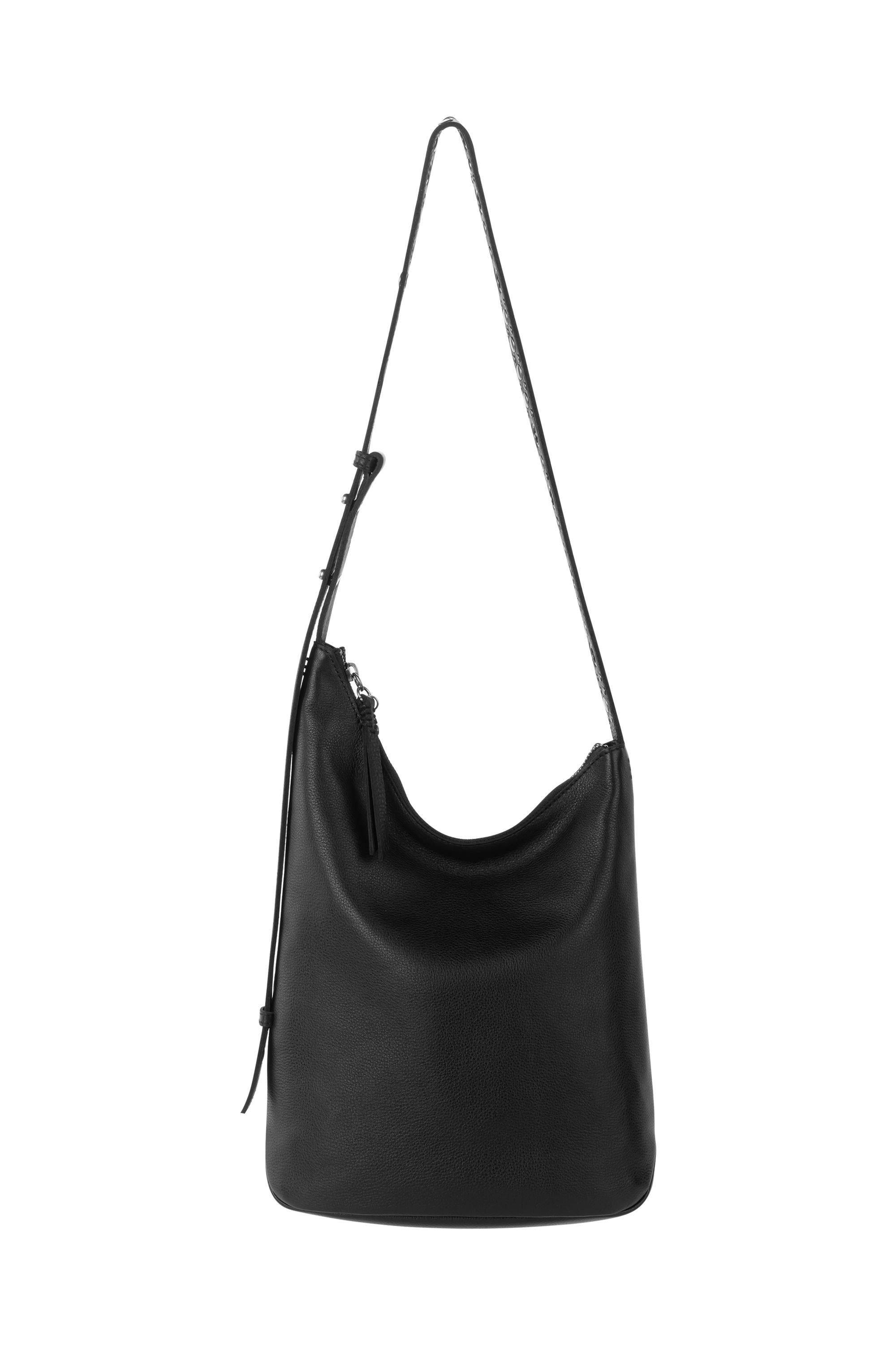 Tess Asymetrical Leather Bucket, Main, color, Black Belt