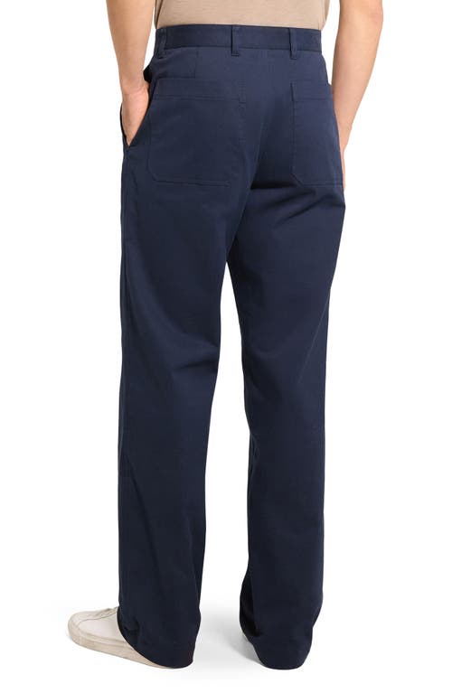Theory Brushed Stretch Cotton Chinos In Blue