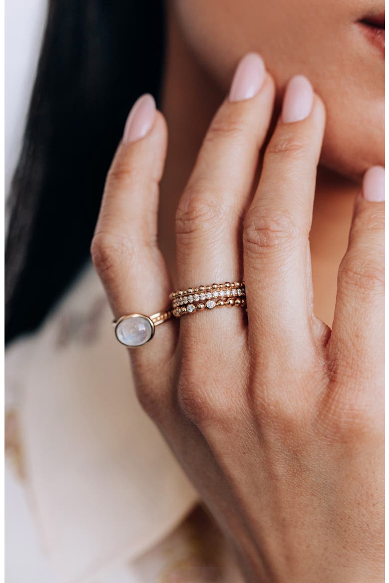 Dew Drop Pavé Diamond Double Eternity Band, Alternate, color, GOLD/ DIAMOND