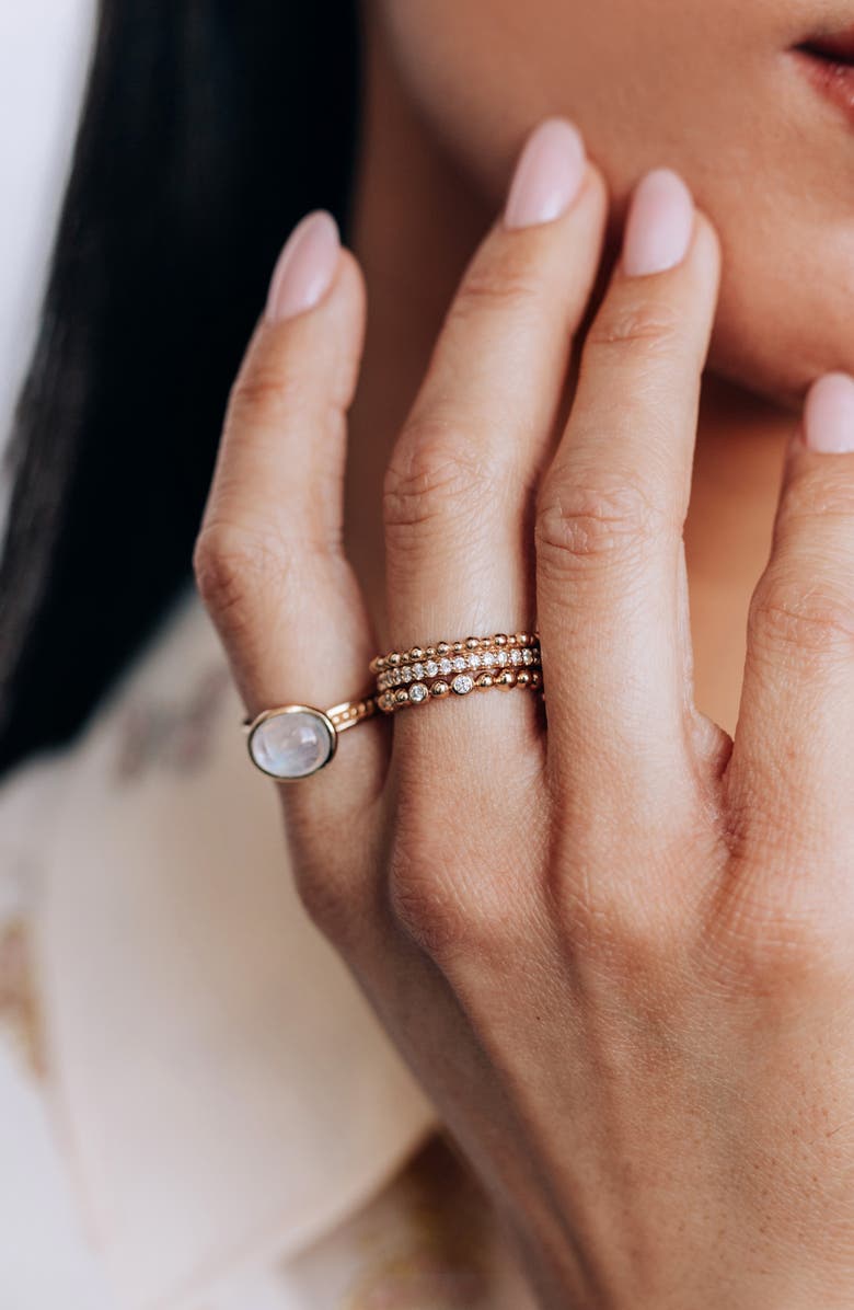 Anzie Dew Drop Pavé Diamond Double Eternity Band, Alternate, color, Gold/ Diamond