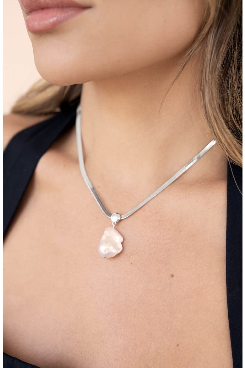 Cultured Baroque Pearl Pendant Necklace, Alternate, color, SILVER