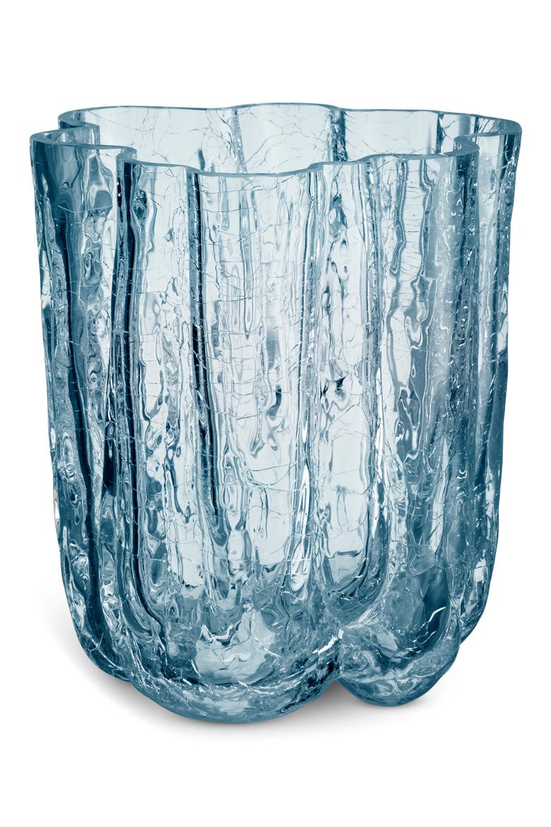 Crackle Small Vase, Main, color, BLUE