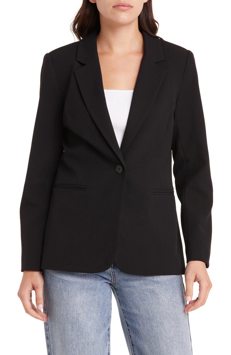 Halogen<sup>®</sup> Single Button Blazer, Alternate, color, Rich Black