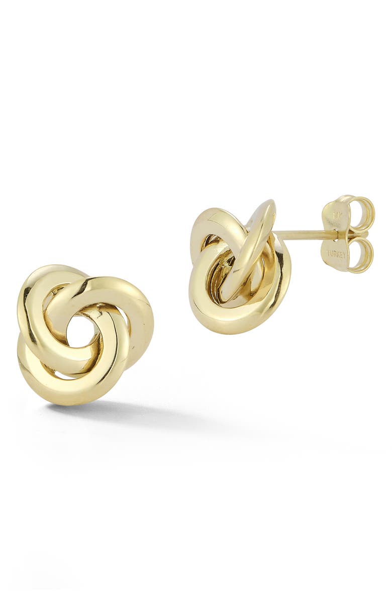 Ember Fine Jewelry 14K Love Knot Stud Earrings, Main, color, Gold