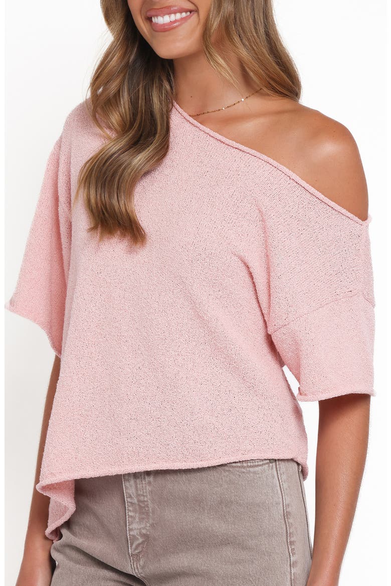 Ardena One Shoulder Bouclé Knit Top, Alternate, color, PINK