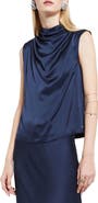 ottod'Ame Draped Satin Sleeveless Top