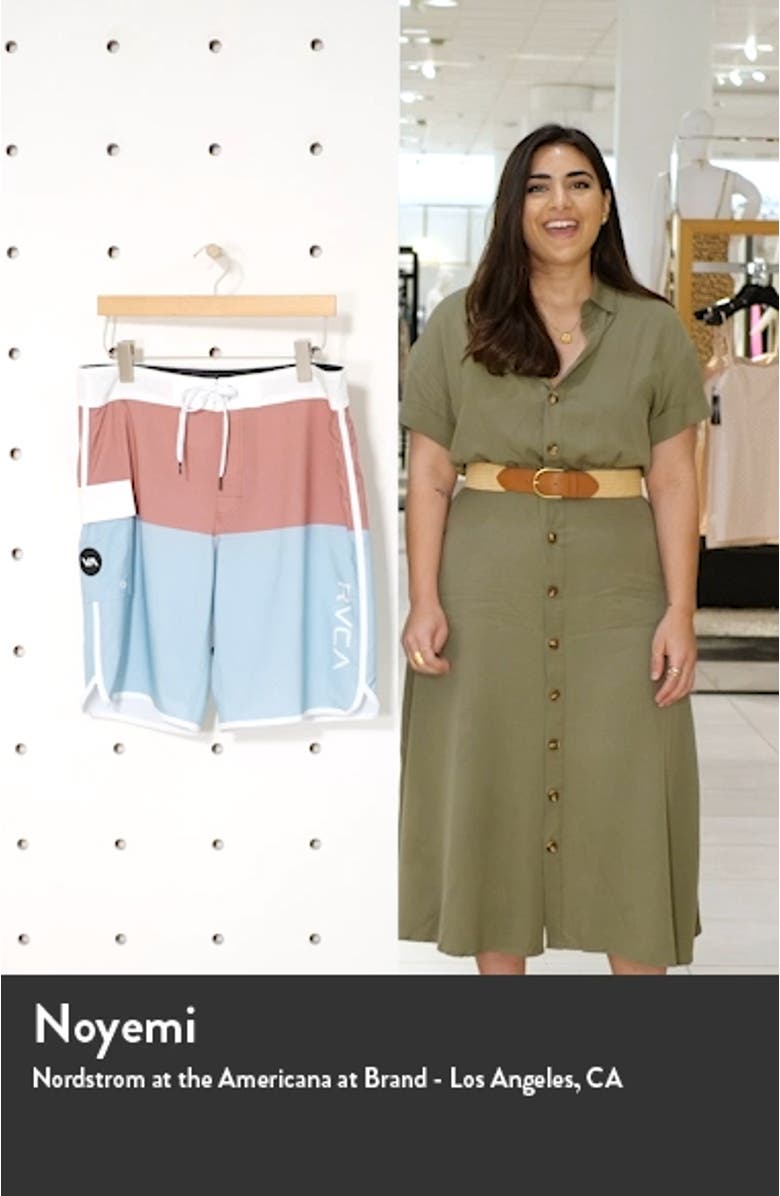 'Eastern' Scalloped Hem Board Shorts, sales video thumbnail
