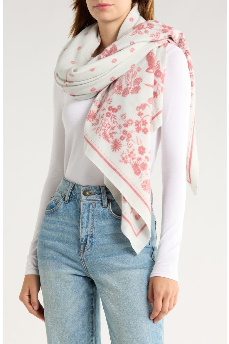 Western Nights Feather Soft Scarf, Main, color, CREAM