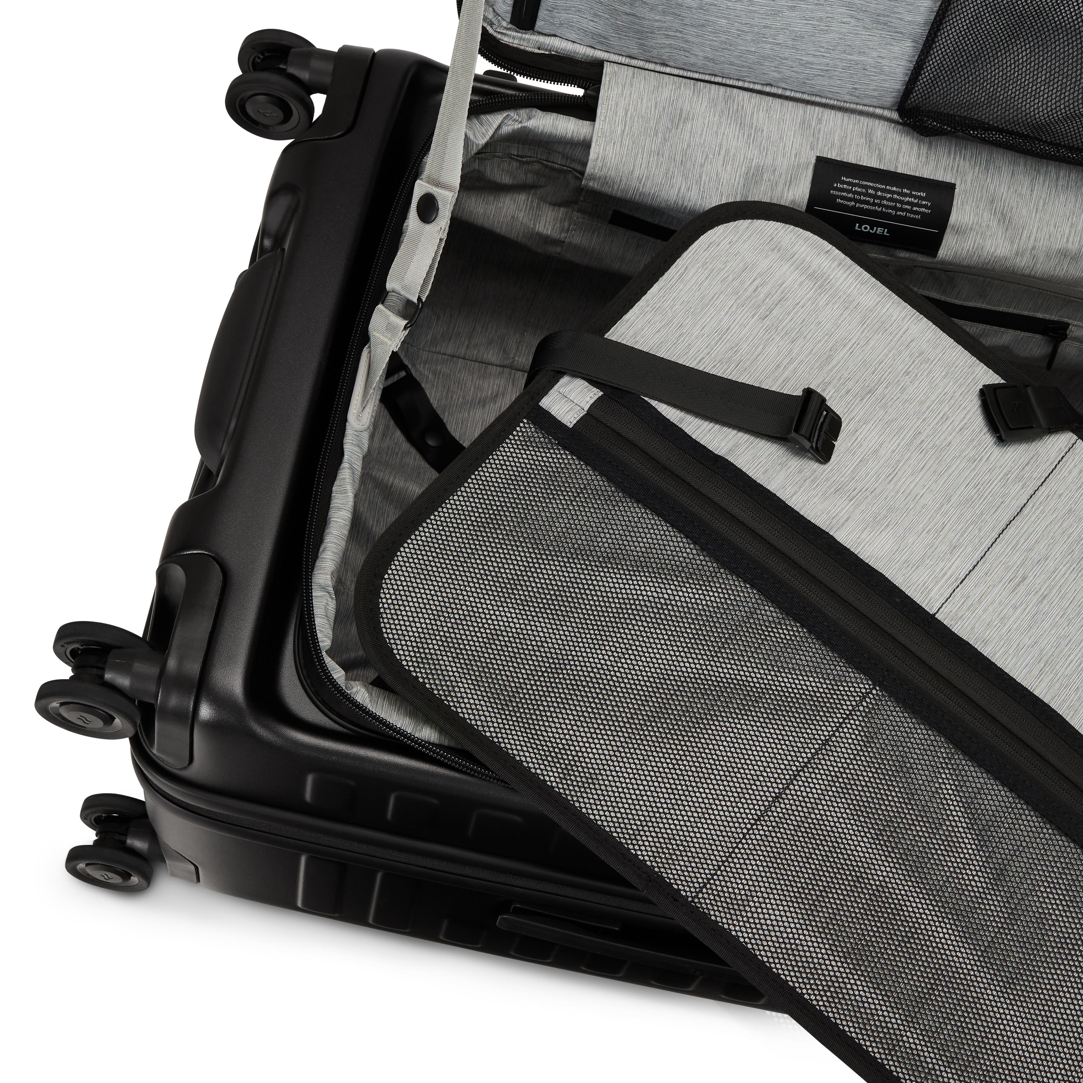 LOJEL Cubo Medium Check in 26 inch Lightweight Luggage, Alternate, color, Black