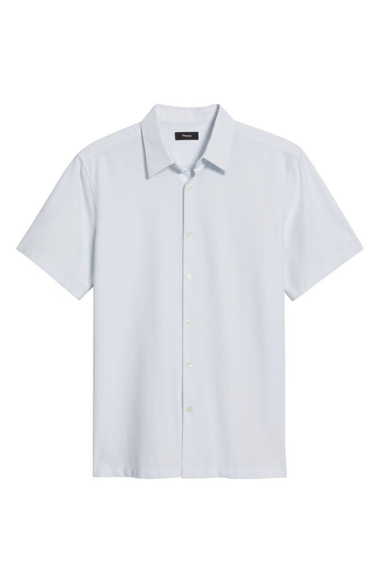 Theory Irving Aster Short Sleeve Button-Up Shirt, Alternate, color, White/Olympic
