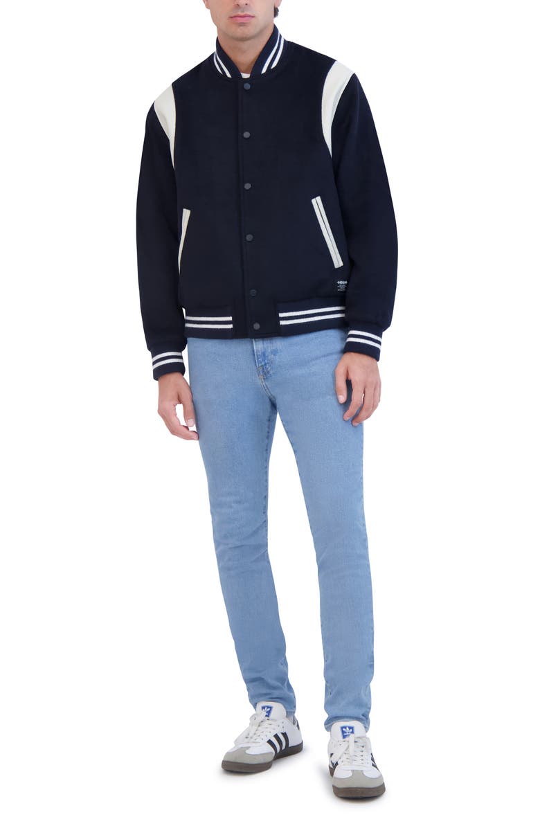 Hudson Jeans Wool Varsity Jacket, Alternate, color, Navy