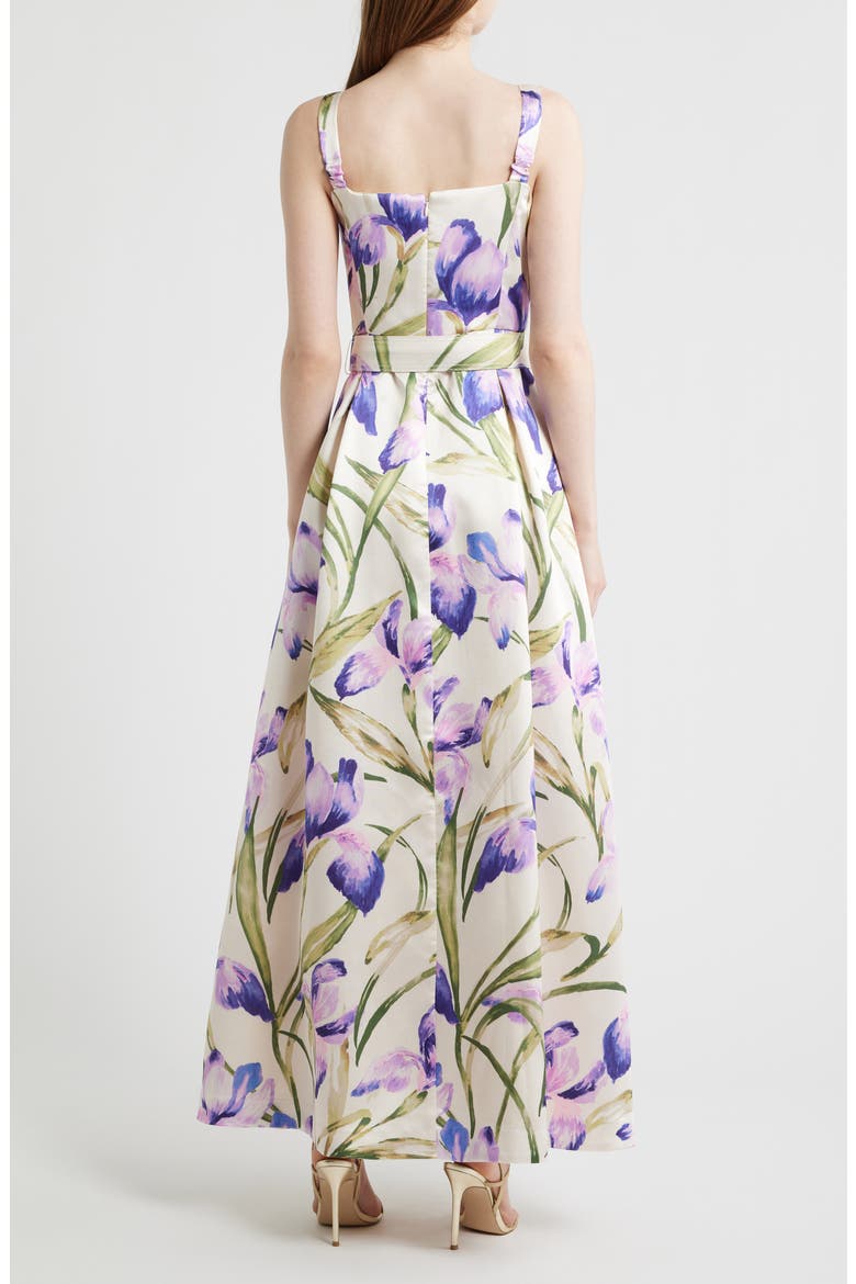 Floral A-Line Gown, Alternate, color, PURPLE MULTI
