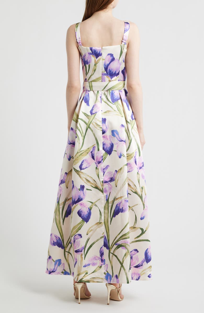 Julia Jordan Floral A-Line Gown, Alternate, color, Purple Multi