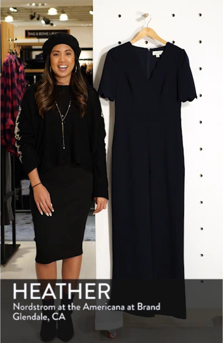 Scallop V-Neck Jumpsuit, sales video thumbnail