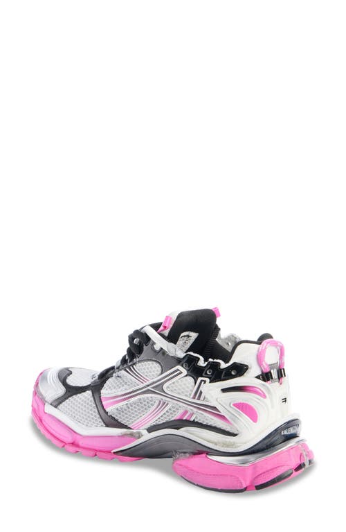 Balenciaga Runner Sneakers In White/pink/black
