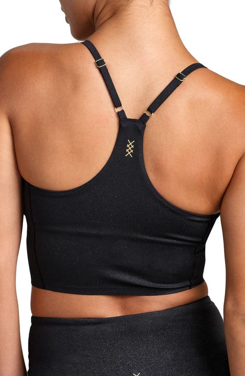Rhone Shimmer Longline Bra In Black
