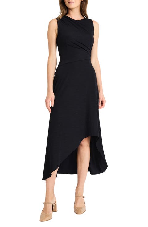 Gathered High-Low Dress