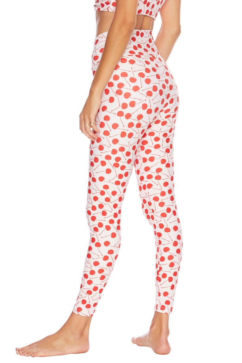 Metallic Detail Leggings, Alternate, color, CHERRY