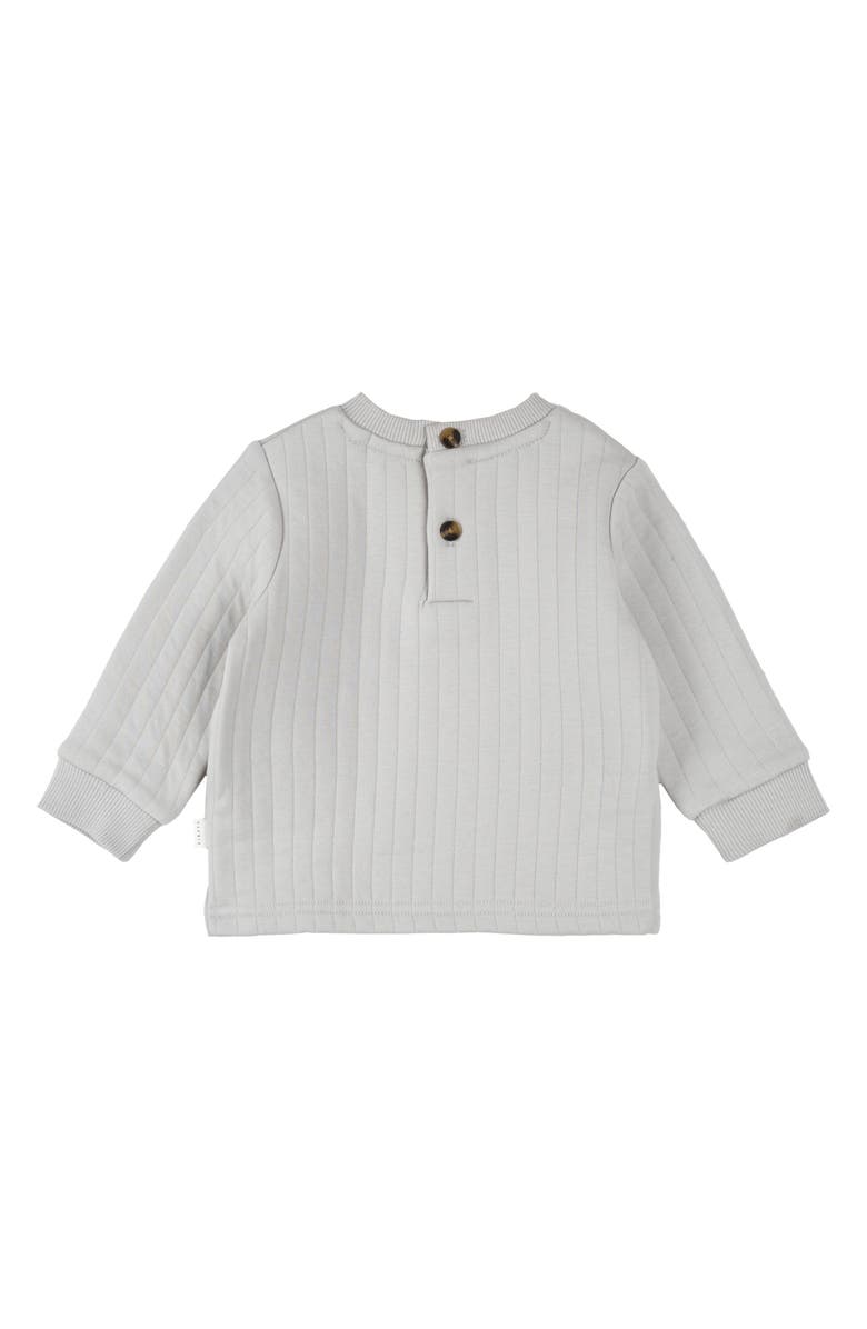 FIRSTS by Petit Lem Fire Truck Embroidered Quilted Sweatshirt & Joggers Set, Alternate, color, Light Grey