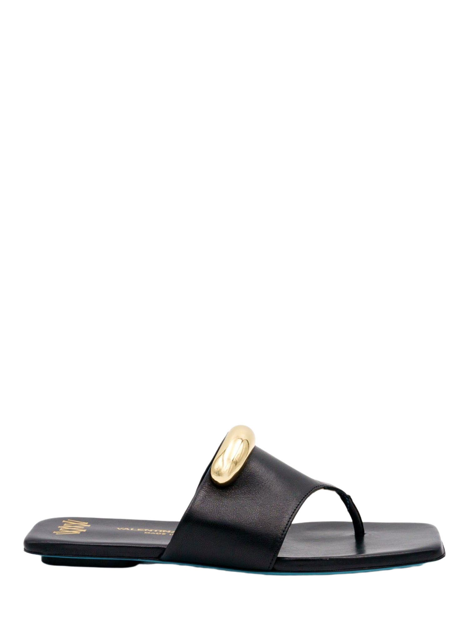 Valentina Rangoni Circe Thong Flat Sandal, Alternate, color, Black