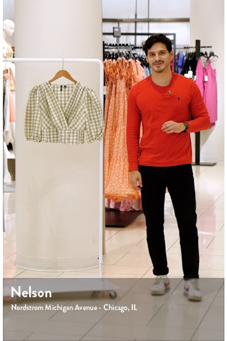 Karma Gingham Crop Wrap Top video