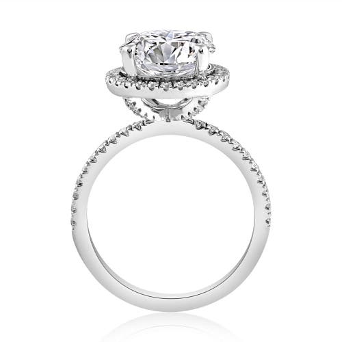 Bliss Diamond 3 1/2ct Diamond Halo Lab Grown Engagement Ring In 10k White Gold