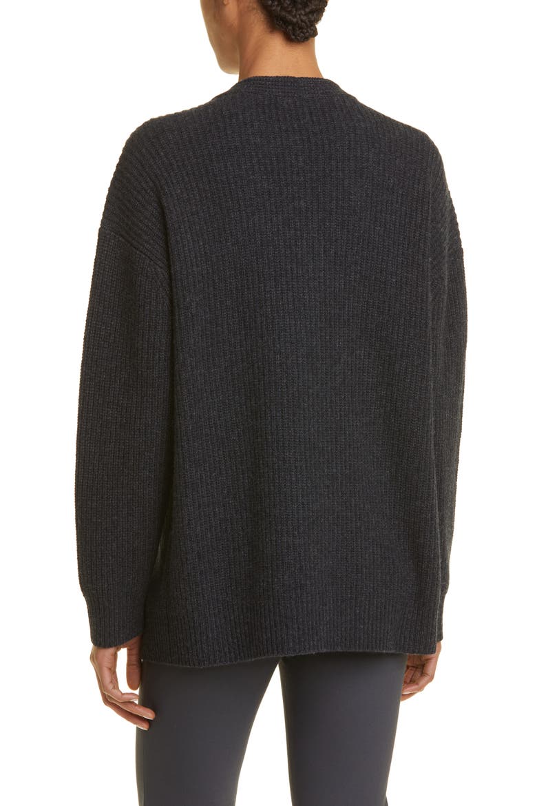 Oversize Wool & Cashmere Cardigan, Alternate, color, CHARCOAL
